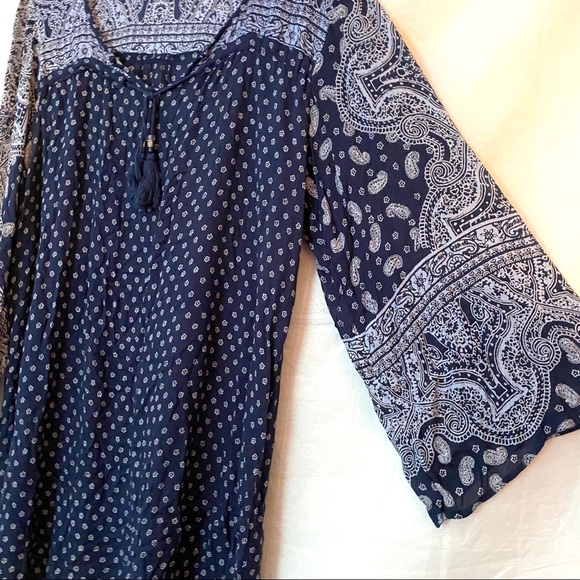 BOHO Womens Summer Dress - Blue design Size Large - Picture 6 of 10